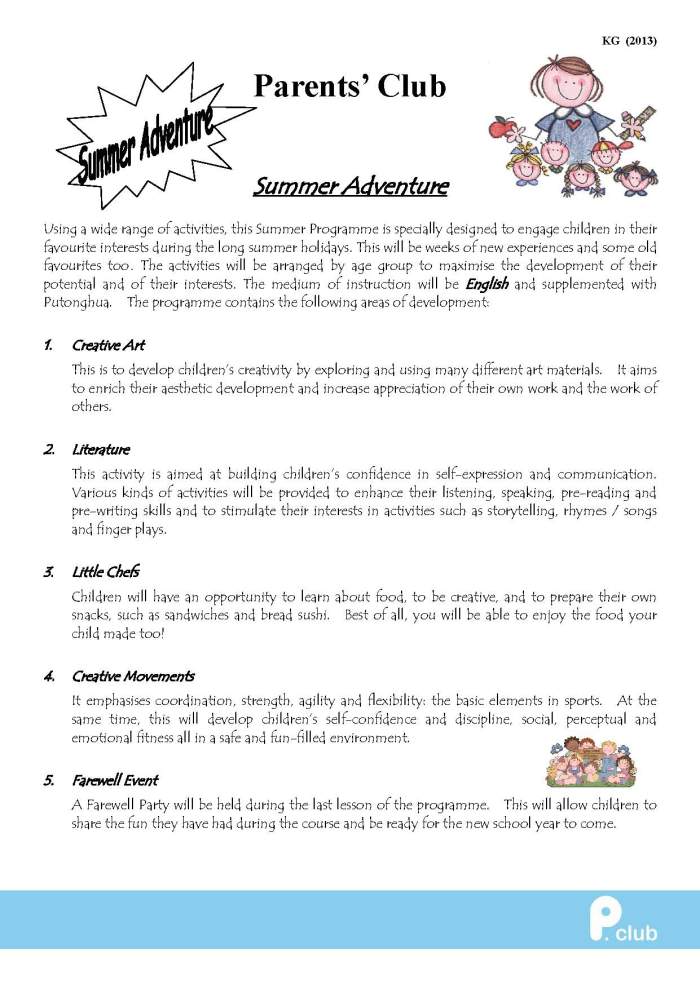 KG leaflet summer programme_Page_1